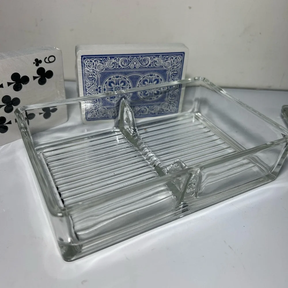 Vintage etched Crystal card holder